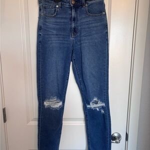 American Eagle Blue Distressed Jeans Skinny Leg